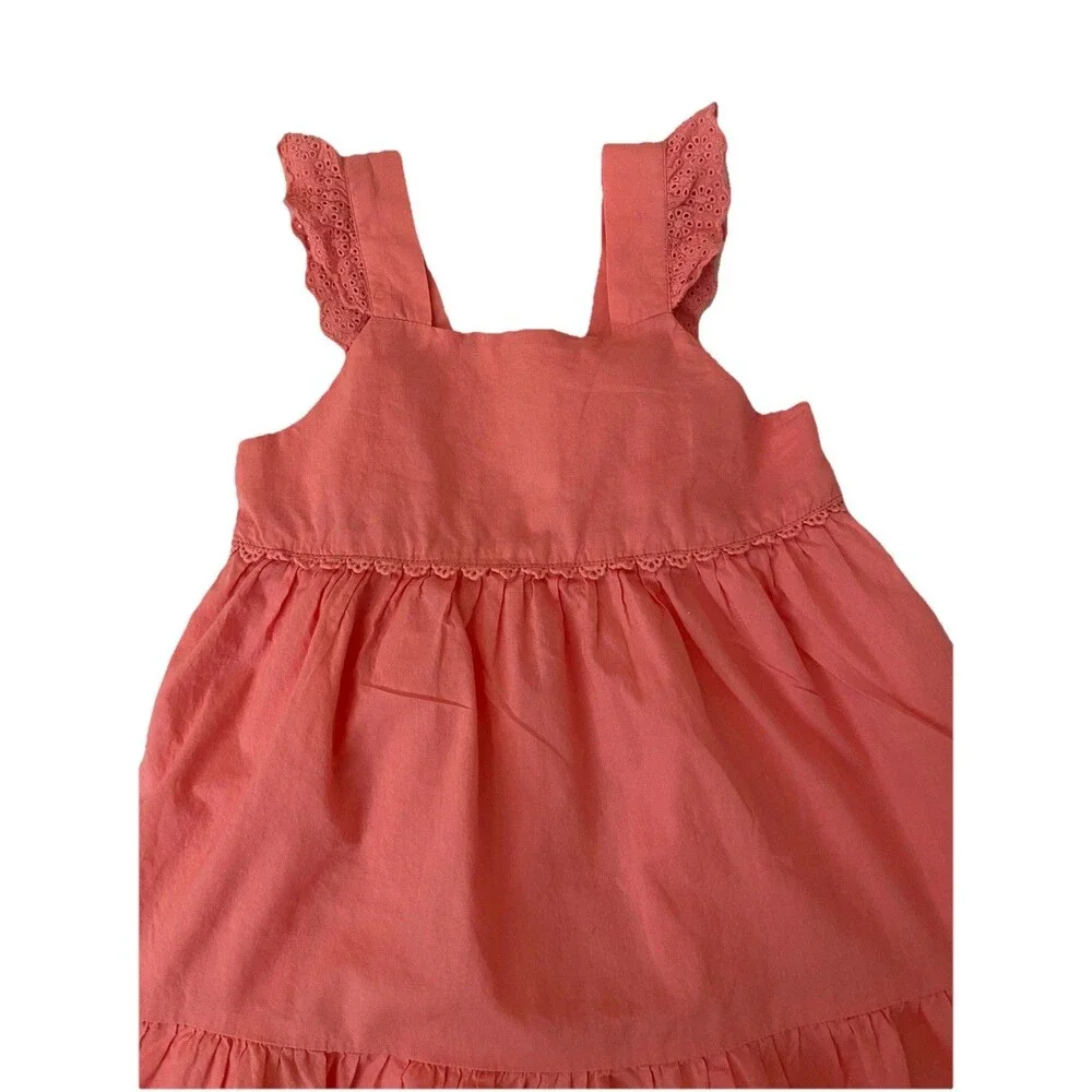 Cottagecore OshKosh B'gosh Pink Eyelet Lace Tiered Summer Sun Dress Toddler 3T